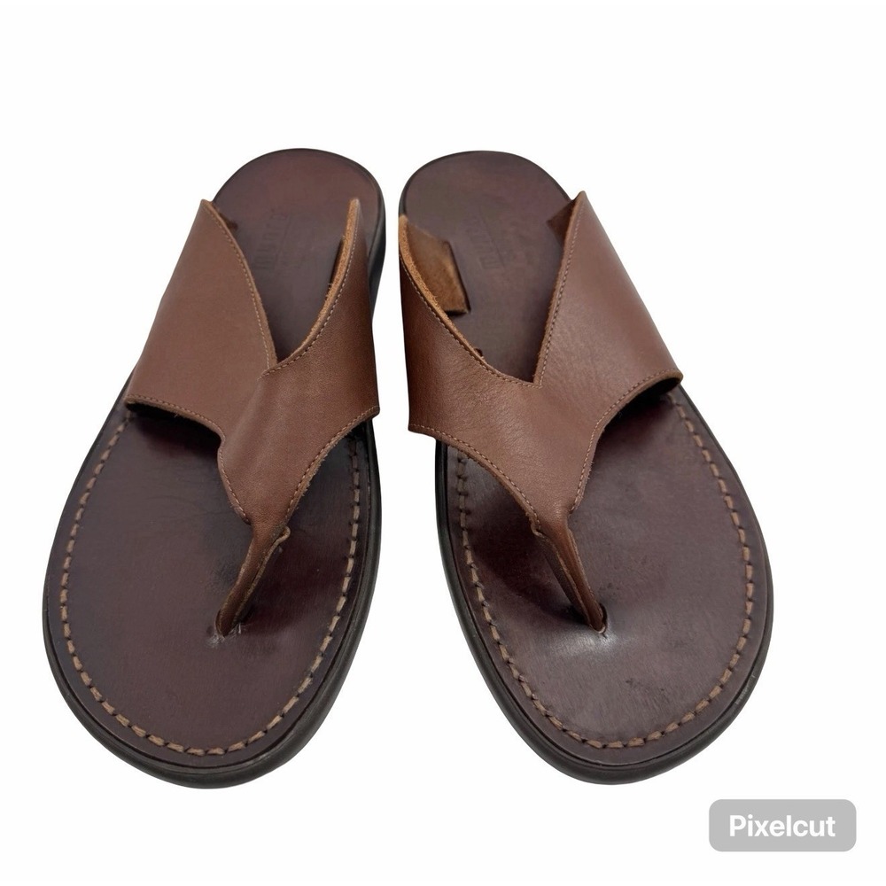 USA Made Munro Sport Hera Brown Leather Open-Toe Casual Sandals 14W